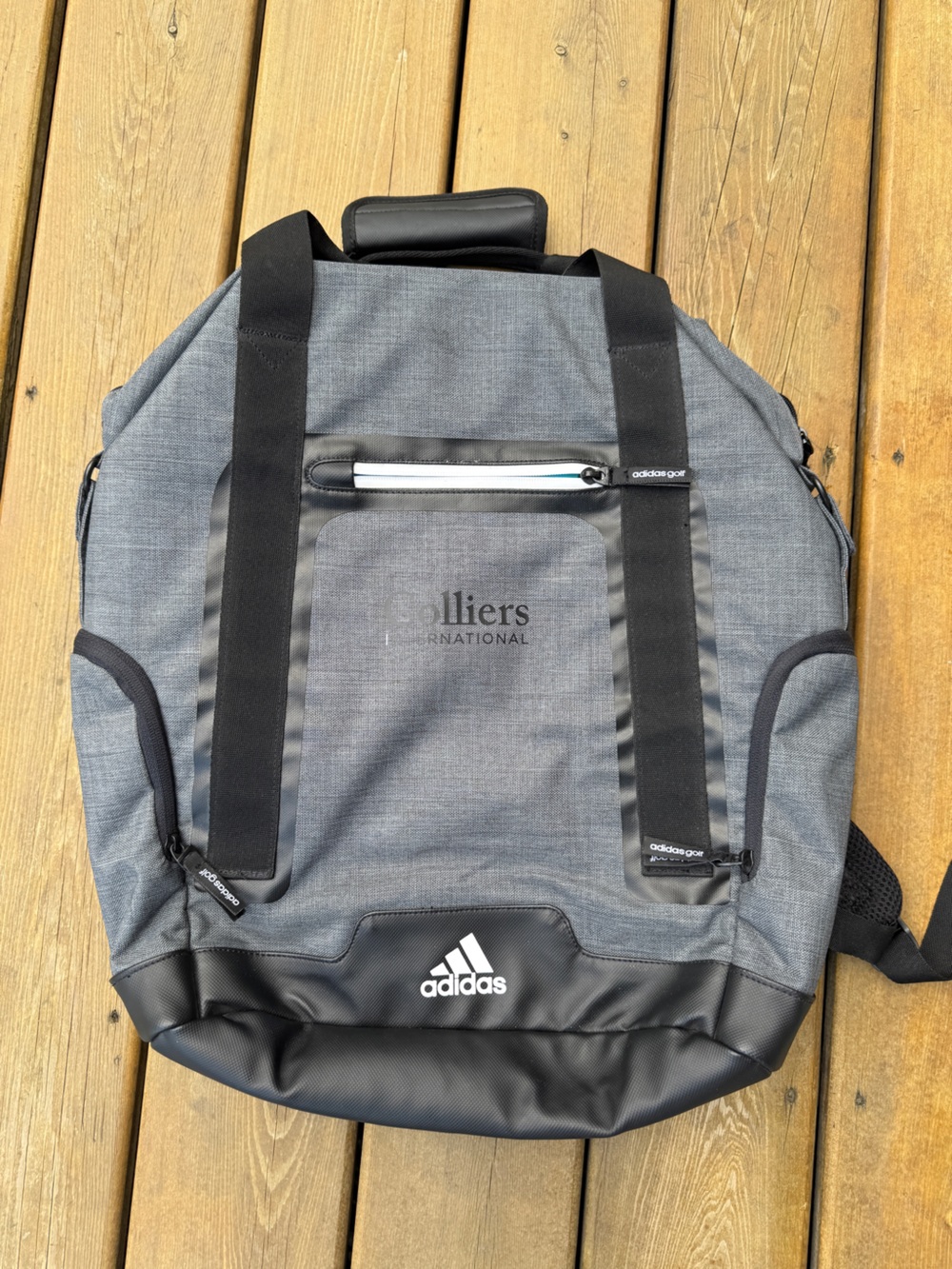 Adidas Padded Backpack in Grey with Company logo on front